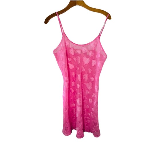 Victoria’s Secret The Lacie Pink Heart Lace Valentine's Day Slip Dress SZ M Y2K - Picture 4 of 7